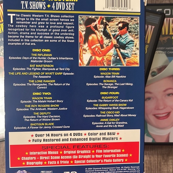 Gently Used Vintage 4 DVD Set Classic Western TV Shows.Over 14 hours on 4 DVD’s. - Picture 4 of 4